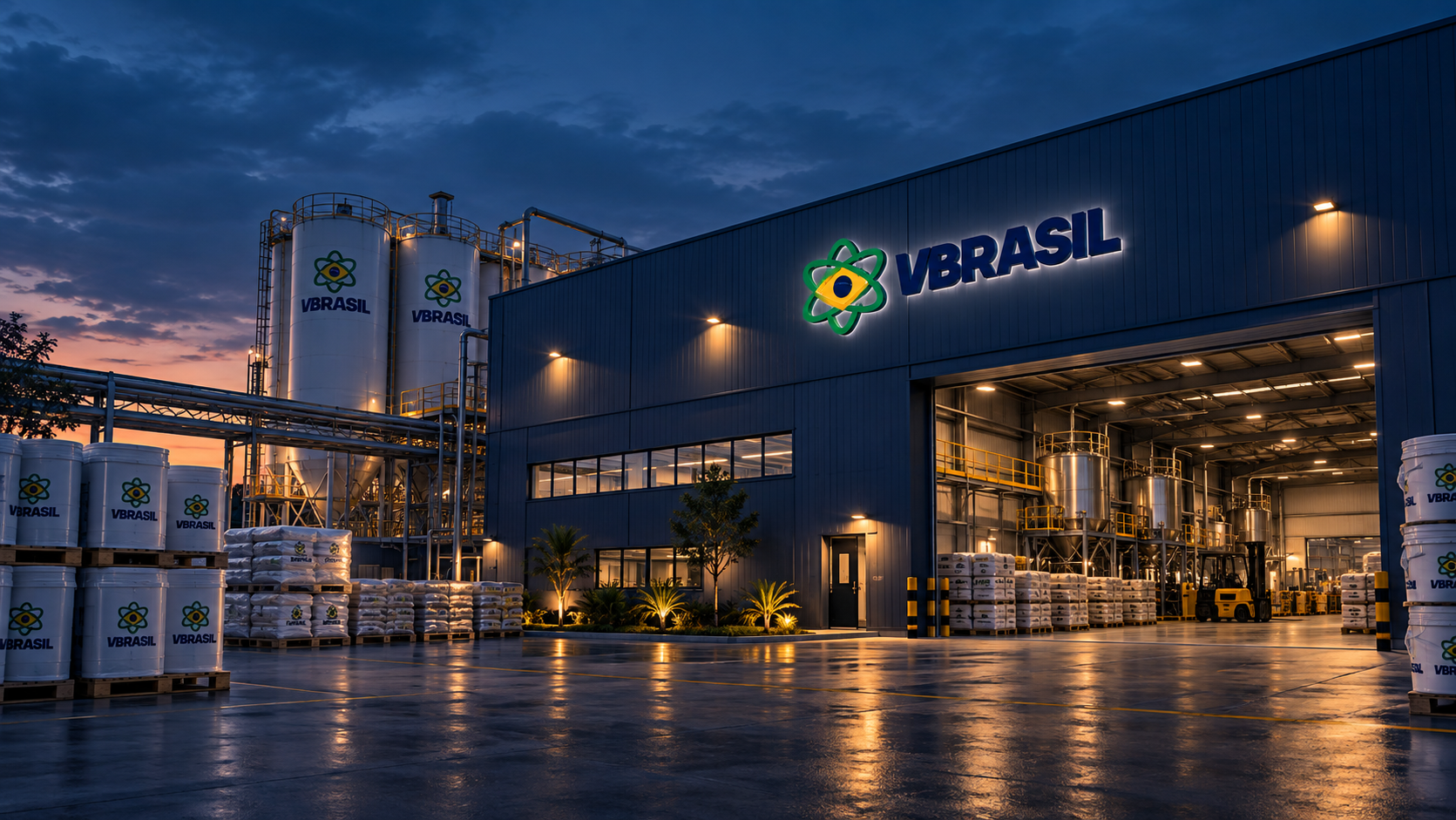Vista externa da fábrica VBRASIL Impermeabilizantes