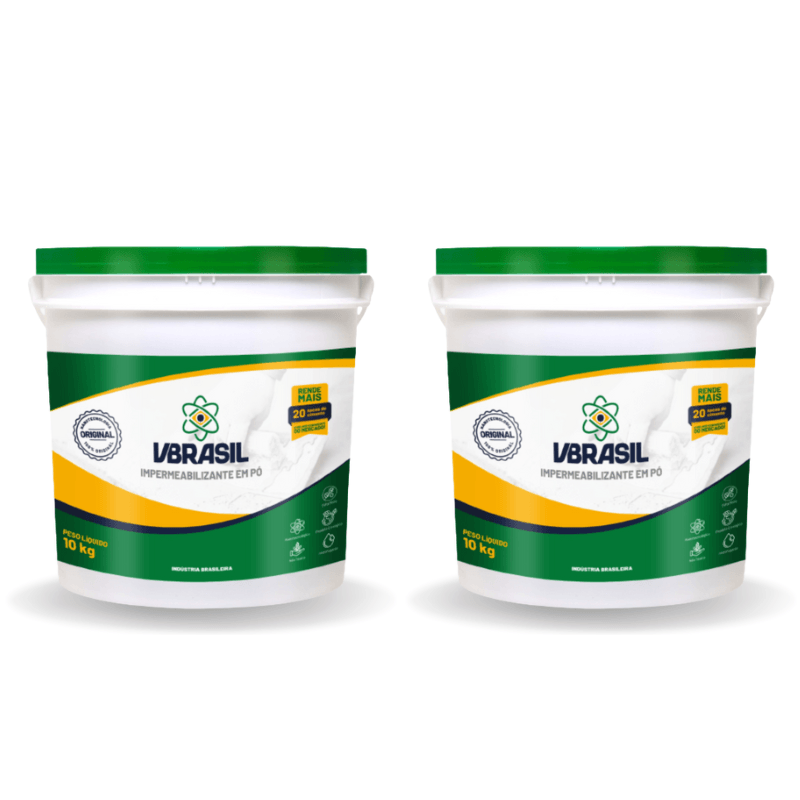 Kit 2 Baldes De Impermeabilizante VBrasil Em Pó 10kg Original - vBrasil Acabamentos